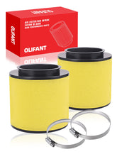 OLIFANT front view of two-pack air filters showing packaging and fit compatibility benefits