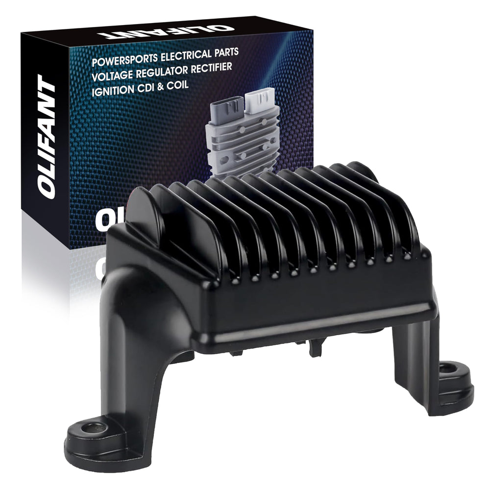 OLIFANT front view of regulator-rectifier showing compact fit and reliable replacement