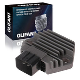 OLIFANT regulator rectifier front view showing fins and compact design for cooling benefit