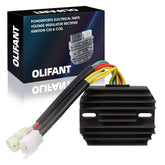 OLIFANT regulator rectifier front view showing mounting points and durable housing benefit
