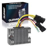 OLIFANT regulator rectifier front view showing compact housing and mounting points for reliable fit