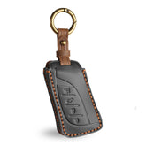 OLLEN front view of black leather cover showing clean fit and premium protection
