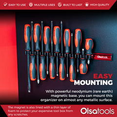 Olsa Tools clip detail demonstrating secure high-tension grip benefit