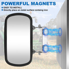 Omgro mirror mounted on a Kubota tractor showing improved rear visibility
