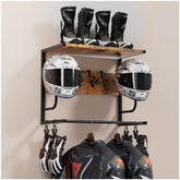 OMISRUIS front view showing helmets stored neatly and space-saving benefit