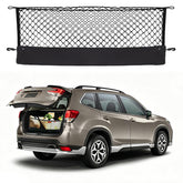 Omocyra net installed in Subaru Forester SK trunk showing secure hold and neat storage