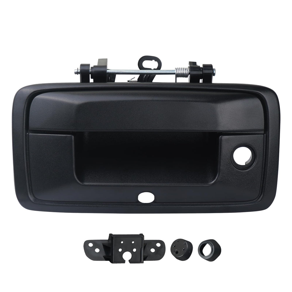omoZone front view of black tailgate handle showing clean fit and restored appearance