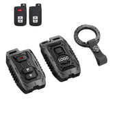 OMU metal key fob front view showing polished finish and protection benefit