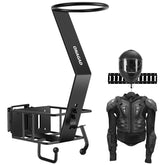 ONAGAD front view mounted helmet rack showing compact organized storage