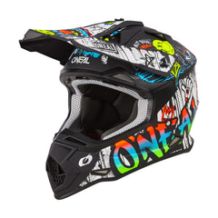 O'NEAL 2SRS side view highlighting Rancid black/white graphics and durability
