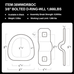 onesnt close-up forged steel d-ring showing sturdy construction and rust resistance