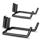 Onesnt double J hooks mounted on E-track showing sturdy front view and quick fit benefit