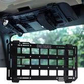 ONETIGRIS front view of rigid visor panel showing sleek low-profile storage benefit