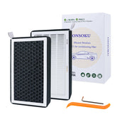 ONSOKU front packaging for Tesla Model 3 Model Y showing set of two filters and benefits