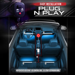 OPT7 footwell installation highlighting ambient illumination for mood