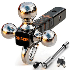 ORCISH front view showing tri-ball mount and tow hook, organizes multiple ball sizes