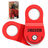 ORCISH front view snatch block showing solid steel body and hook benefit