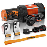 ORCISH front view of winch showing compact housing and mounting points for durable installs