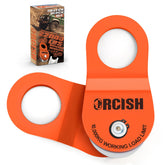 ORCISH snatch block front view showing hook and secure attachment benefit