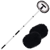 Ordenado front view of full kit showing long handle and mop head benefit reach