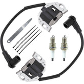 Oriental Power front packaging showing two ignition coils and accessories for easy replacement