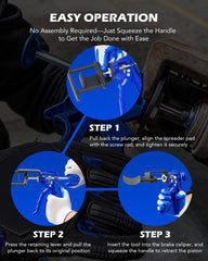 Orion Motor Tech tool in use compressing caliper pistons to speed brake pad replacement