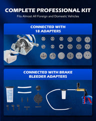 Orion Motor Tech array of 18 adapters laid out to illustrate fit options and compatibility with many calipers