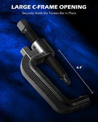 Orion Motor Tech C-frame opening beside ruler to show correct bar fit benefit