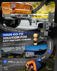 Orion Motor Tech close-up of anti-theft locking pin for secure towing