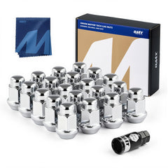Orion Motor Tech front packaging showing 20-piece lug nut set and socket for easy replacement