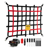 Orion Motor Tech front packaging showing full cargo net kit and components for quick setup