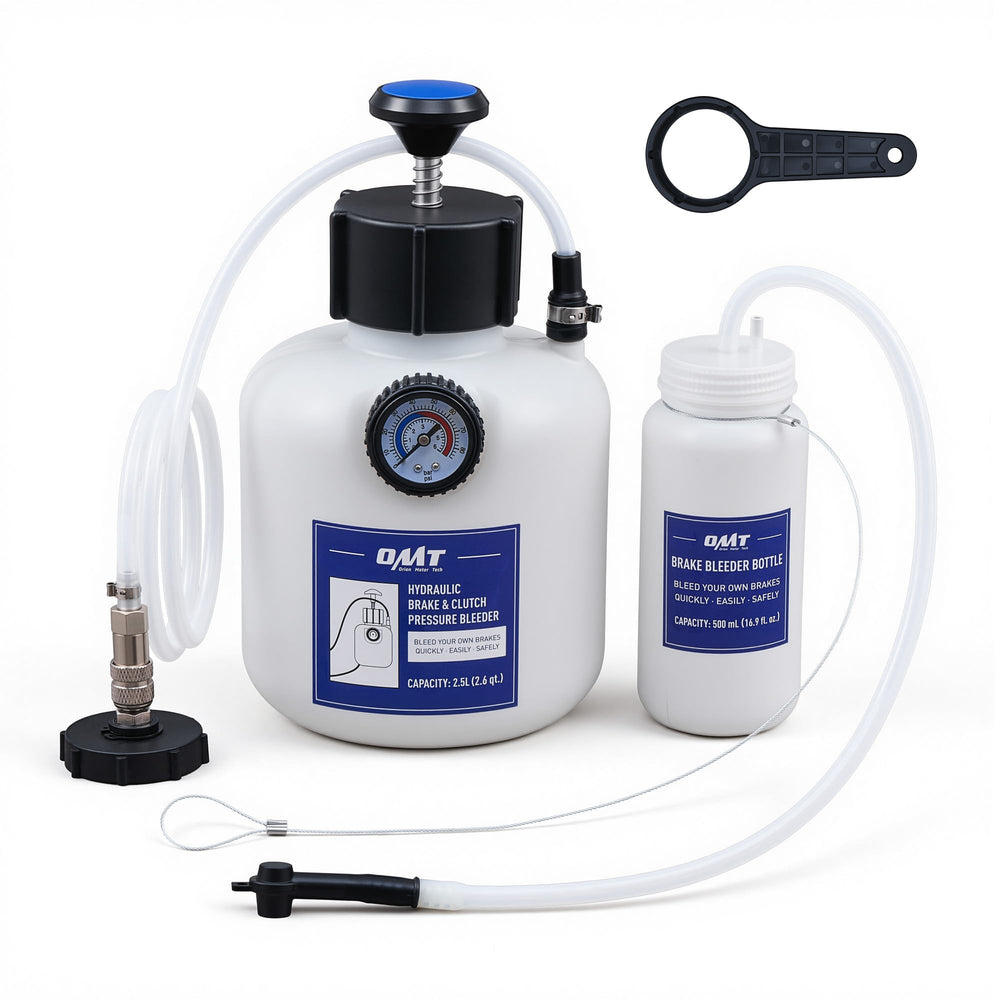 Orion Motor Tech front view of bleeder kit showing complete kit and storage benefit
