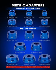 Orion Motor Tech adapters laser-engraved sizes for fast selection