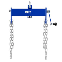 Orion Motor Tech front view showing robust load bar and capacity markings for safe lifting