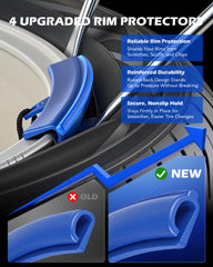 Orion Motor Tech four rim protectors close-up, highlighting wheel finish protection