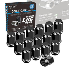Orle Oko front view of 16 black lug nuts showing complete replacement kit benefit