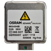 OSRAM D3S front packaging showing product benefits and OEM quality