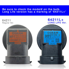 OSRAM H11 filament detail highlighting robust filament for longer life