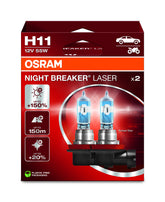 OSRAM NIGHT BREAKER LASER H11 front packaging showing 2-pack and eco-friendly box
