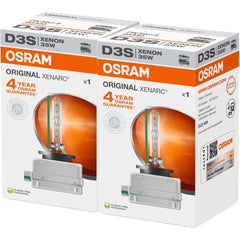OSRAM Xenarc D3S front packaging showing 2-pack and benefits