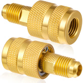 Otoolling front view of two brass adapters showing durable construction benefit