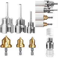 Otoolling front view of three-size threading kit showing portability and versatility