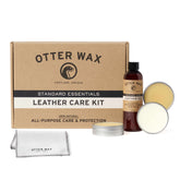 Otter Wax kit front packaging showing compact natural leather care set