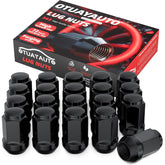 OTUAYAUTO front view of black lug nuts showing set and benefit of complete replacement