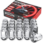 OTUAYAUTO front view of 20 lug nuts showing complete set and polished finish benefit