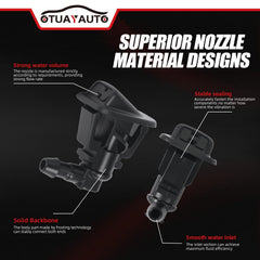OTUAYAUTO installed nozzle on Jeep hood demonstrating direct OEM-style fit