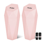 OUDEW front view closed lid pink showing compact elegance and odor control