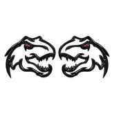 OUESAAS dinosaur emblem front view showing bold redeye color and durable finish