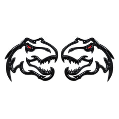OUESAAS dinosaur emblem front view showing bold redeye color and durable finish