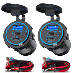 Ouffun front panel view showing three ports and switch for convenient access
